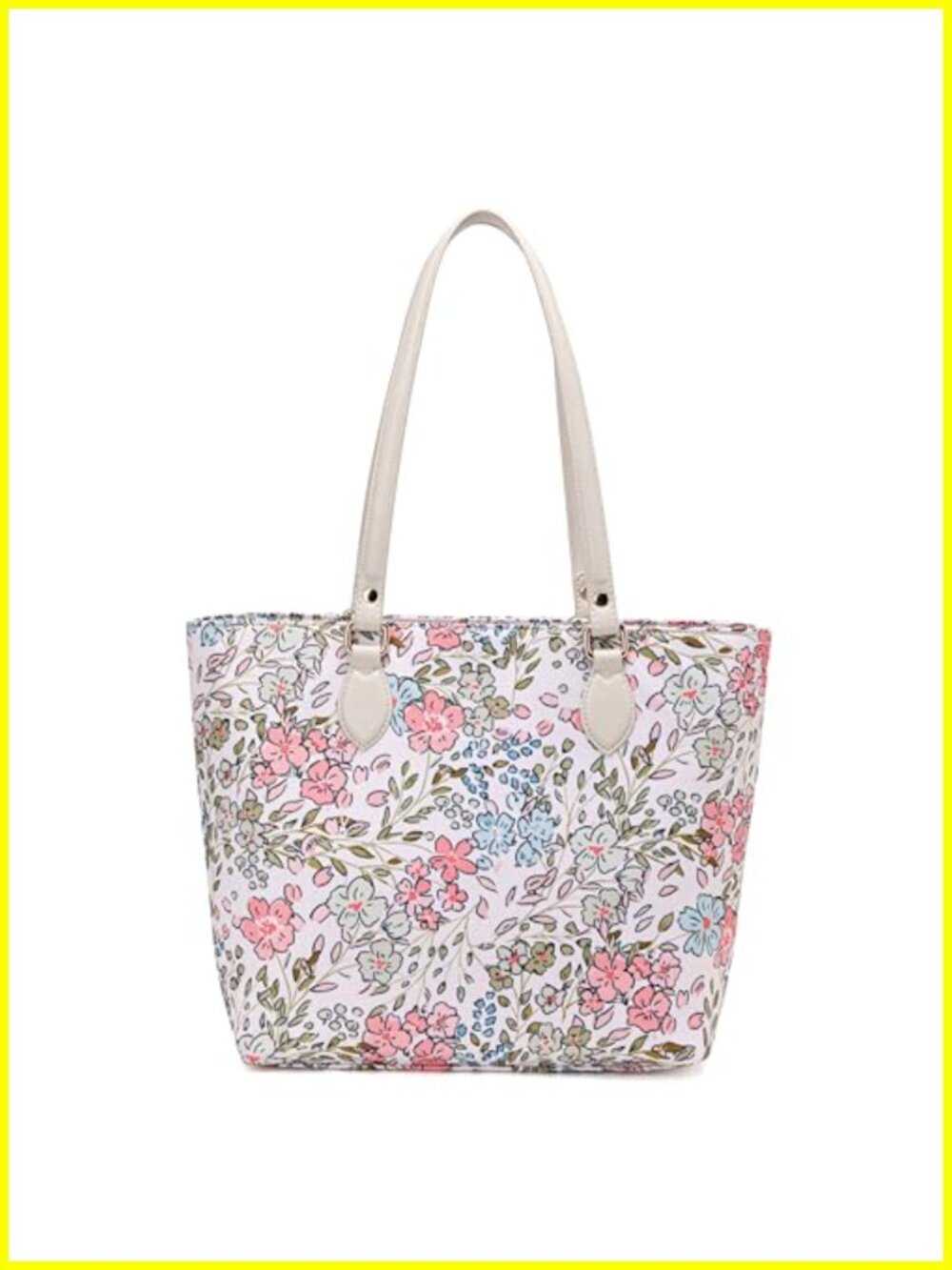 Waterproof Nylon Tote Bag with Zipper and Pockets for Women